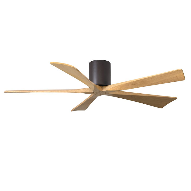Matthews Fans Irene-5H 60in 5-Blade Ceiling Fan | Textured Bronze and Light Maple Wood | Large Living Room & Open Plan | Model IR5H-TB-LM-60