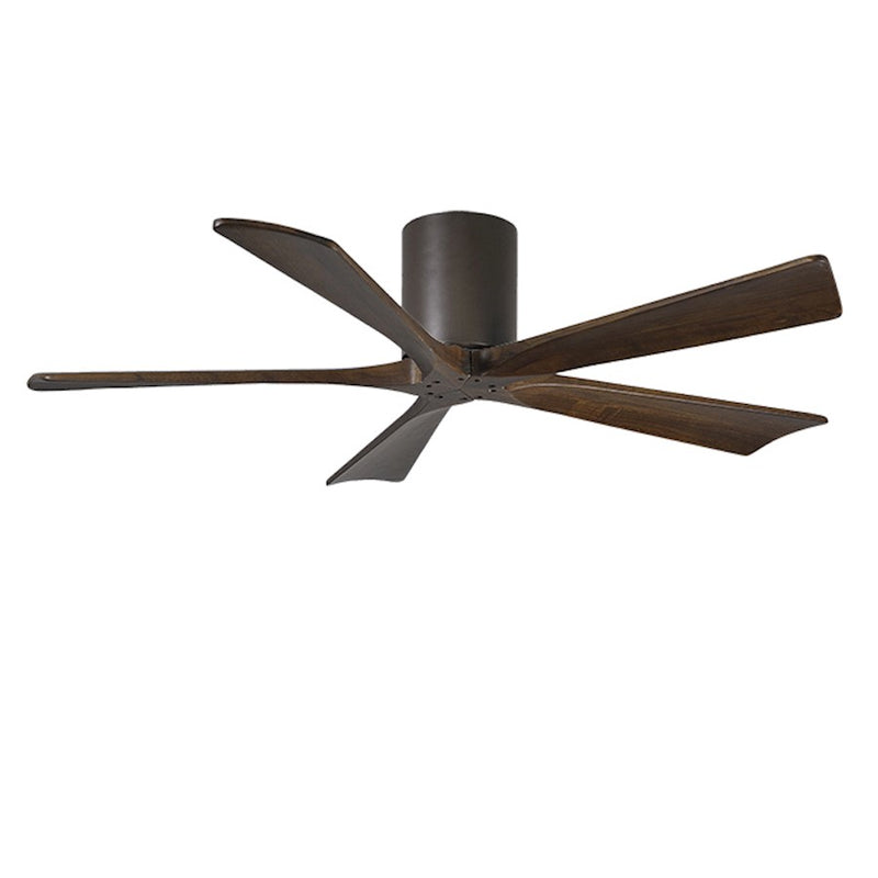 Matthews Fan Irene-5H 52in 5-Blade Flush Ceiling Fan | Rustic Modern Textured Bronze and Walnut Wood | Living Room & Covered | Model IR5H-TB-WA-52
