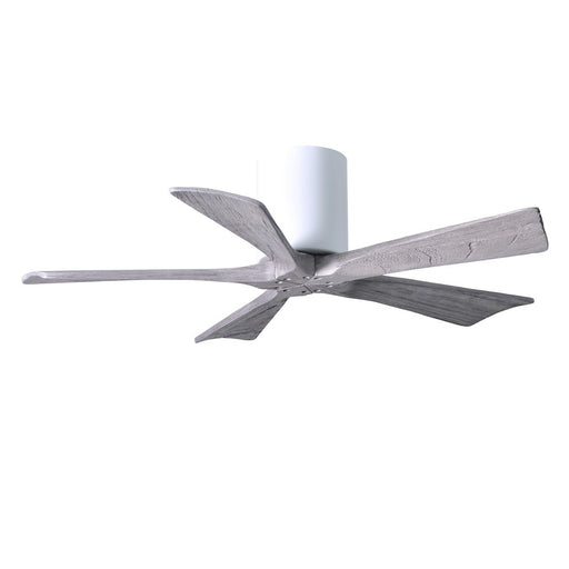 Matthews Fan Irene-5H 42in 5-Blade Flush Ceiling Fan | Rustic Modern Gloss White and Barn Wood | Bedroom & Covered Patio | Model IR5H-WH-BW-42
