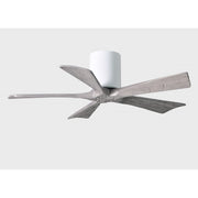 Matthews Fan Irene-5H 42in 5-Blade Flush Ceiling Fan | Rustic Modern Gloss White and Barn Wood | Bedroom & Covered Patio | Model IR5H-WH-BW-42