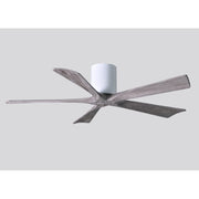 Matthews Fan Irene-5H 52in 5-Blade Flush Ceiling Fan | Rustic Modern Gloss White and Barn Wood | Living Room & Covered Patio | Model IR5H-WH-BW-52