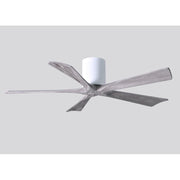 Matthews Fan Irene-5H 52in 5-Blade Flush Ceiling Fan | Rustic Modern Gloss White and Barn Wood | Living Room & Covered Patio | Model IR5H-WH-BW-52
