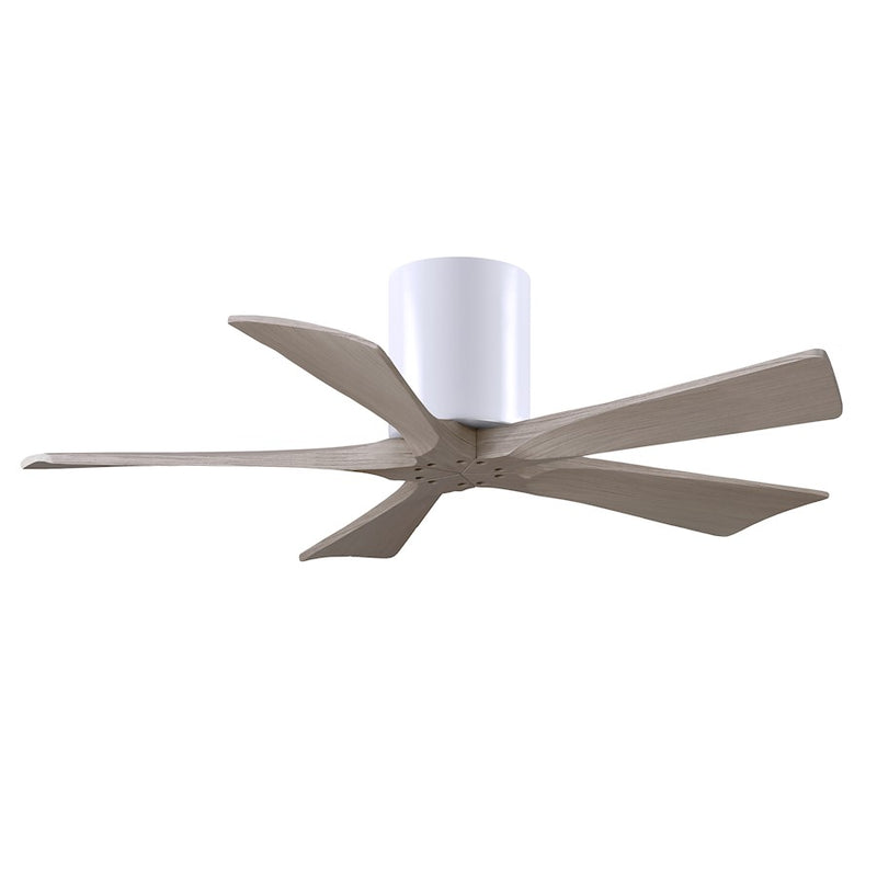 Matthews Fans Irene-5H 42in 5-Blade Ceiling Fan | Contemporary Matte White and Gray Ash Solid Wood | Bedroom & Living Room | Model IR5H-WH-GA-42
