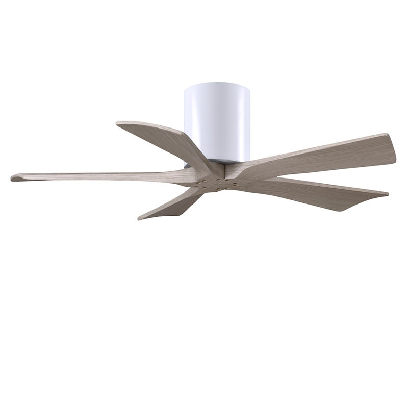 Matthews Fans Irene-5H 42in 5-Blade Ceiling Fan | Contemporary Matte White and Gray Ash Solid Wood | Bedroom & Living Room | Model IR5H-WH-GA-42