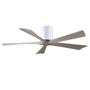Matthews Fans Irene-5H 52in 5-Blade Ceiling Fan | Contemporary Matte White and Gray Ash Solid Wood | Bedroom & Living Room | Model IR5H-WH-GA-52