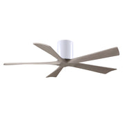 Matthews Fans Irene-5H 52in 5-Blade Ceiling Fan | Contemporary Matte White and Gray Ash Solid Wood | Bedroom & Living Room | Model IR5H-WH-GA-52