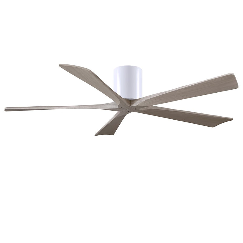 Matthews Fans Irene-5H 60in 5-Blade Ceiling Fan | Contemporary Matte White and Gray Ash Solid Wood | Bedroom & Living Room | Model IR5H-WH-GA-60