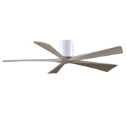 Matthews Fans Irene-5H 60in 5-Blade Ceiling Fan | Contemporary Matte White and Gray Ash Solid Wood | Bedroom & Living Room | Model IR5H-WH-GA-60