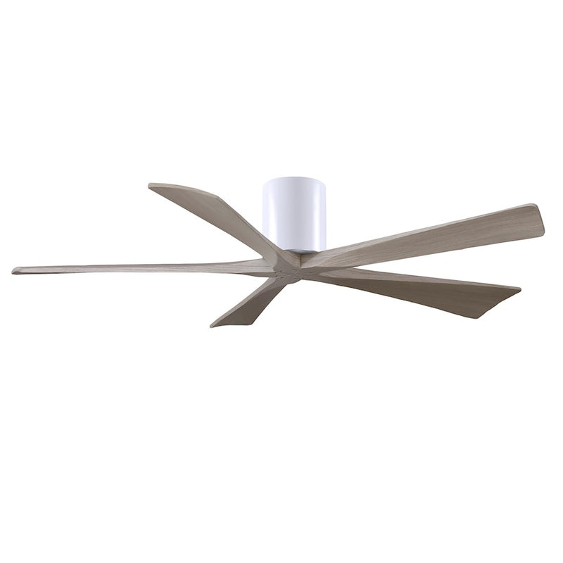 Matthews Fans Irene-5H 60in 5-Blade Ceiling Fan | Contemporary Matte White and Gray Ash Solid Wood | Bedroom & Living Room | Model IR5H-WH-GA-60