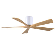 Matthews Fans Irene-5H 52in 5-Blade Ceiling Fan | Contemporary Matte White and Light Maple Wood | Living Room & Bedroom | Model IR5H-WH-LM-52