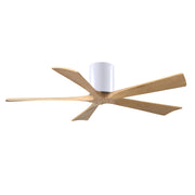 Matthews Fans Irene-5H 52in 5-Blade Ceiling Fan | Contemporary Matte White and Light Maple Wood | Living Room & Bedroom | Model IR5H-WH-LM-52