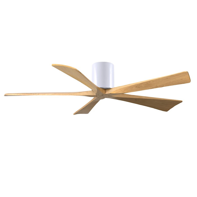 Matthews Fans Irene-5H 60in 5-Blade Ceiling Fan | Contemporary Matte White and Light Maple Wood | Living Room & Bedroom | Model IR5H-WH-LM-60