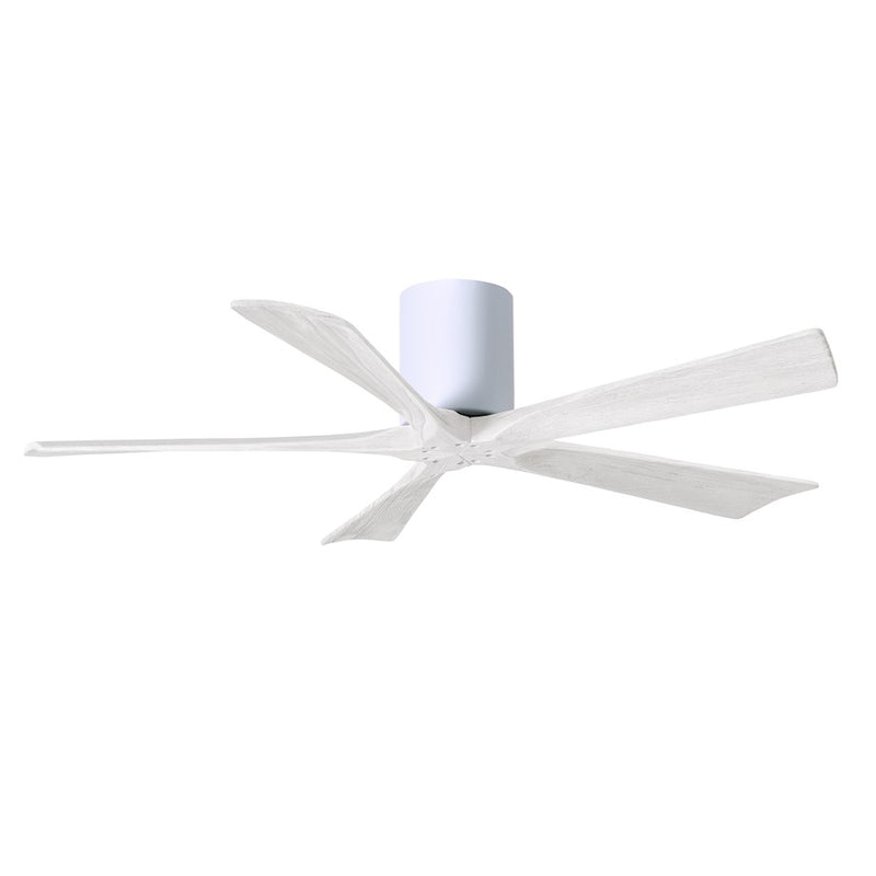 Matthews Fans Irene-5H 52in 5-Blade Ceiling Fan | Contemporary Gloss White and Matte White Wood | Living Room & Bedroom | Model IR5H-WH-MWH-52