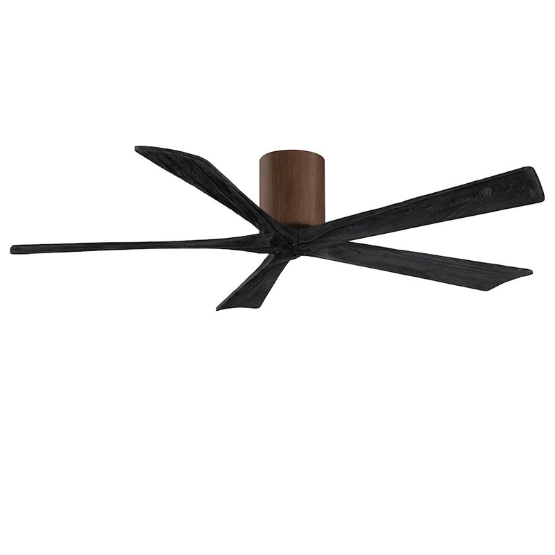 Matthews Fans Irene 5H 60in 5-Blade Ceiling Fan | Walnut Tone and Matte Black Solid Wood Blades | Living Room & Bedroom | Model IR5H-WN-BK-60