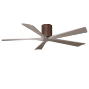 Matthews Fans Irene-5H 60in 5-Blade Ceiling Fan | Rustic Walnut and Gray Ash Solid Wood Blades | Large Living Room & Open Plan | Model IR5H-WN-GA-60