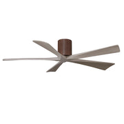 Matthews Fans Irene-5H 60in 5-Blade Ceiling Fan | Rustic Walnut and Gray Ash Solid Wood Blades | Large Living Room & Open Plan | Model IR5H-WN-GA-60