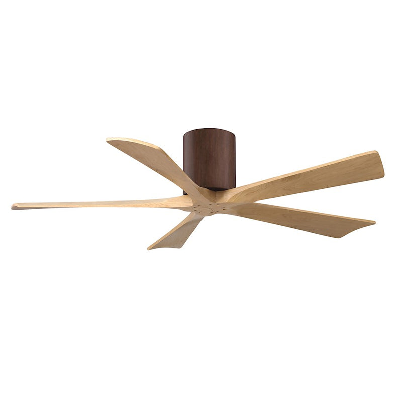Matthews Fans Irene-5H 52in 5-Blade Ceiling Fan | Rustic Walnut and Light Maple Solid Wood Blades | Living Room & Bedroom | Model IR5H-WN-LM-52