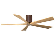 Matthews Fans Irene-5H 60in 5-Blade Ceiling Fan | Rustic Modern Walnut and Light Maple Solid Wood | Living Room & Covered Patio | Model IR5H-WN-LM-60