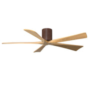 Matthews Fans Irene-5H 60in 5-Blade Ceiling Fan | Rustic Modern Walnut and Light Maple Solid Wood | Living Room & Covered Patio | Model IR5H-WN-LM-60