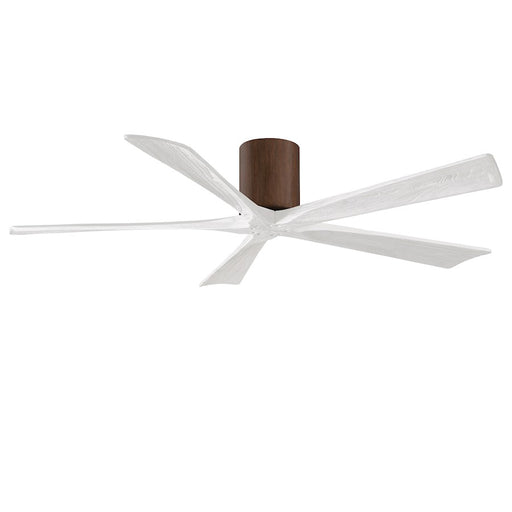 Matthews Fans Irene-5H 60in 5-Blade Ceiling Fan | Rustic Modern Walnut and Matte White Solid Wood | Living Room & Covered | Model IR5H-WN-MWH-60