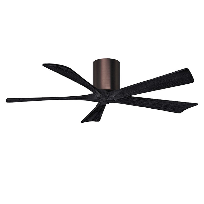 Matthews Fans Irene-5HLK 52in 5-Blade LED Ceiling Fan | Brushed Bronze and Matte Black Solid Wood | Living Room & Dining Room | Model IR5HLK-BB-BK-52