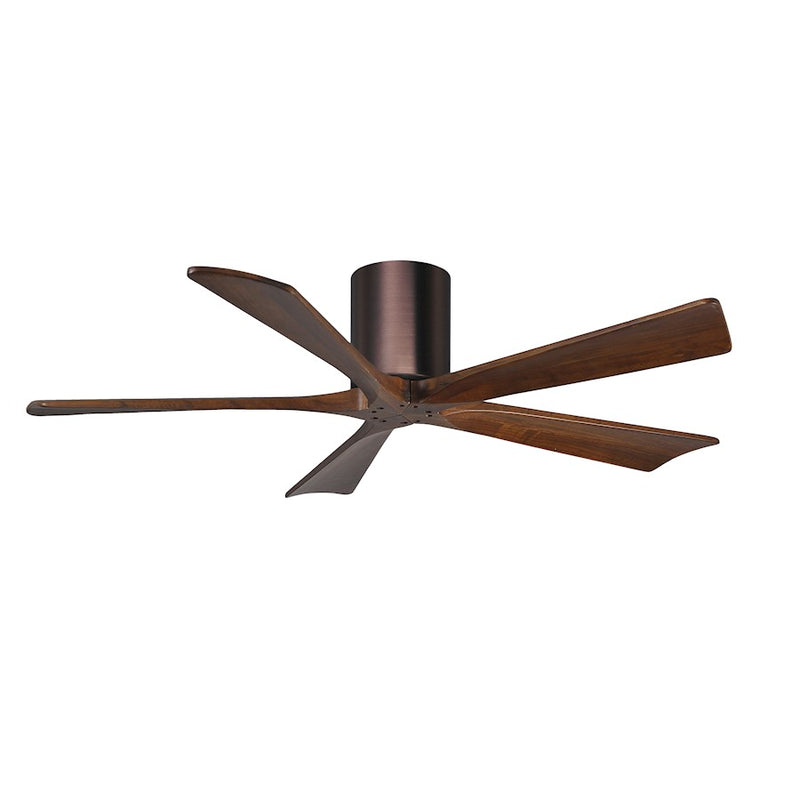 Matthews Fans Irene-5HLK 52in 5-Blade LED Ceiling Fan | Rustic Brushed Bronze and Walnut Solid Wood | Living Room & Covered | Model IR5HLK-BB-WA-52
