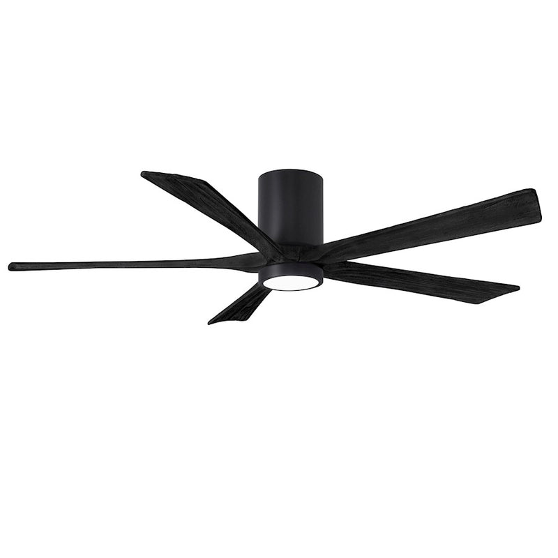 Matthews Fans Irene 5HLK 60in 5-Blade Ceiling Fan | Contemporary Matte Black and Matte Black Solid Wood | Bedroom & Living | Model IR5HLK-BK-BK-60