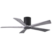 Matthews Fan Atlas Irene-HLK 52in 5-Blade Flush Mount Ceiling Fan | Matte Black and Barn Wood with LED Light | Bedroom | Model IR5HLK-BK-BW-52