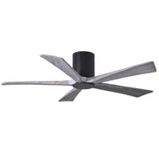 Matthews Fan Atlas Irene-HLK 52in 5-Blade Flush Mount Ceiling Fan | Matte Black and Barn Wood with LED Light | Bedroom | Model IR5HLK-BK-BW-52