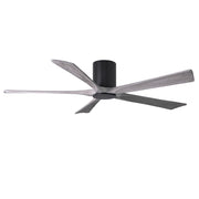 Matthews Fan Atlas Irene-HLK 60in 5-Blade Flush Mount Ceiling Fan | Matte Black and Barn Wood with LED Light | Bedroom | Model IR5HLK-BK-BW-60