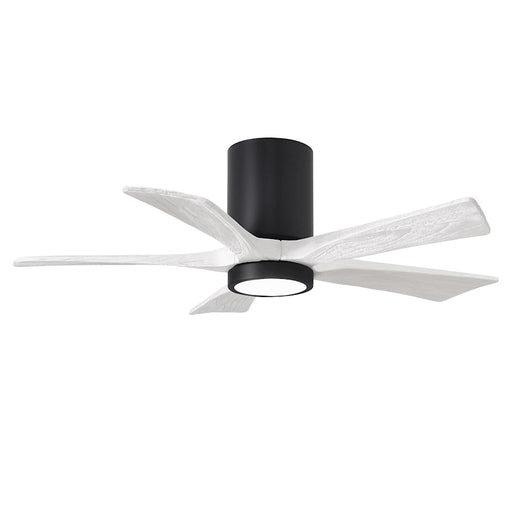 Matthews Fans Irene-5HLK 42in 5-Blade Flush Mount Ceiling Fan | Contemporary Matte Black and Matte White Wood | Bedroom | Model IR5HLK-BK-MWH-42