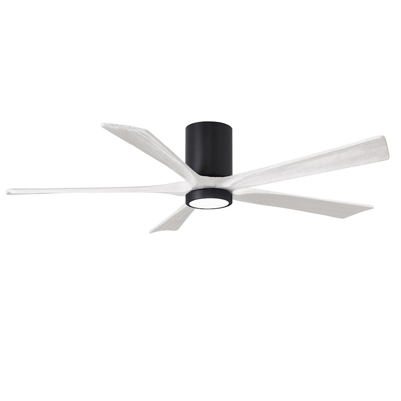 Matthews Fans Irene 5HLK 60in 5-Blade Ceiling Fan | Matte Black and Matte White Solid Wood Blades | Living Room & Bedroom | Model IR5HLK-BK-MWH-60