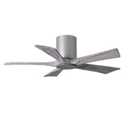 Matthews Fan Irene-HLK 42in 5-Blade Flush Mount Ceiling Fan | Brushed Nickel and Barn Wood Blades | Bedroom & Living Room | Model IR5HLK-BN-BW-42
