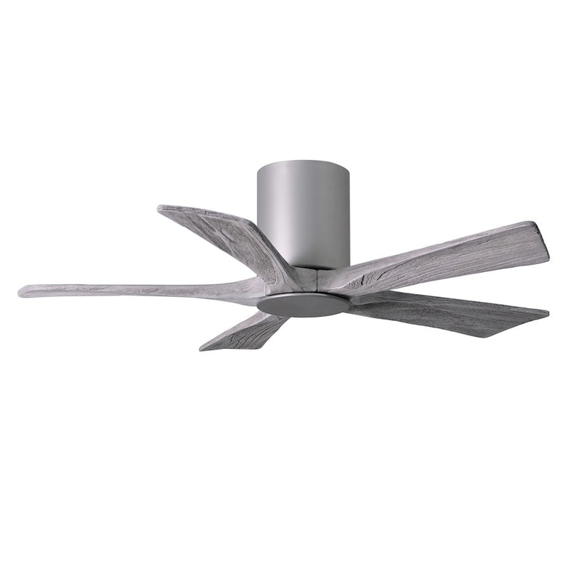 Matthews Fan Irene-HLK 42in 5-Blade Flush Mount Ceiling Fan | Brushed Nickel and Barn Wood Blades | Bedroom & Living Room | Model IR5HLK-BN-BW-42