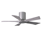 Matthews Fan Irene-HLK 42in 5-Blade Flush Mount Ceiling Fan | Brushed Nickel and Barn Wood Blades | Bedroom & Living Room | Model IR5HLK-BN-BW-42
