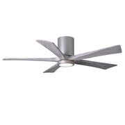 Matthews Fan Irene-HLK 52in 5-Blade Flush Mount Ceiling Fan | Brushed Nickel and Barn Wood Solid Wood Blades | Living Room | Model IR5HLK-BN-BW-52