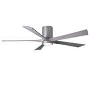 Matthews Fan Irene-HLK 60in 5-Blade Flush Mount Ceiling Fan | Brushed Nickel and Barn Wood Solid Wood Blades | Living Room | Model IR5HLK-BN-BW-60