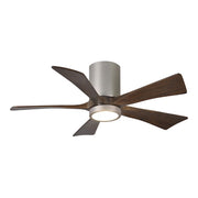 Matthews Fan Irene-HLK 42in 5-Blade Flush Mount Ceiling Fan | Brushed Nickel and Walnut Solid Wood Blades | Bedroom & Living | Model IR5HLK-BN-WA-42