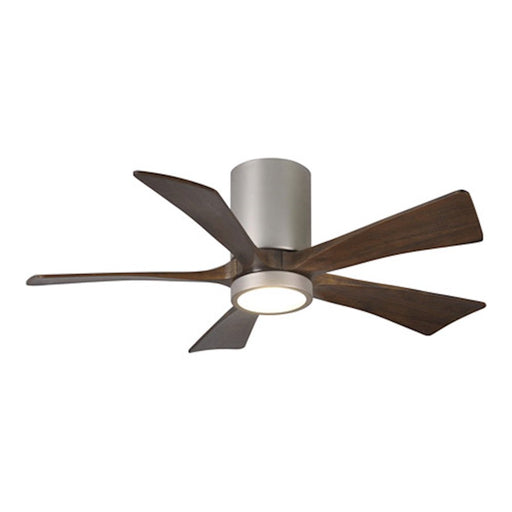 Matthews Fan Irene-HLK 42in 5-Blade Flush Mount Ceiling Fan | Brushed Nickel and Walnut Solid Wood Blades | Bedroom & Living | Model IR5HLK-BN-WA-42