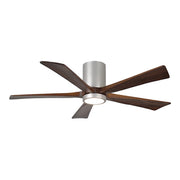 Matthews Fan Irene-HLK 52in 5-Blade Flush Mount Ceiling Fan | Brushed Nickel and Walnut Solid Wood Blades | Living Room | Model IR5HLK-BN-WA-52