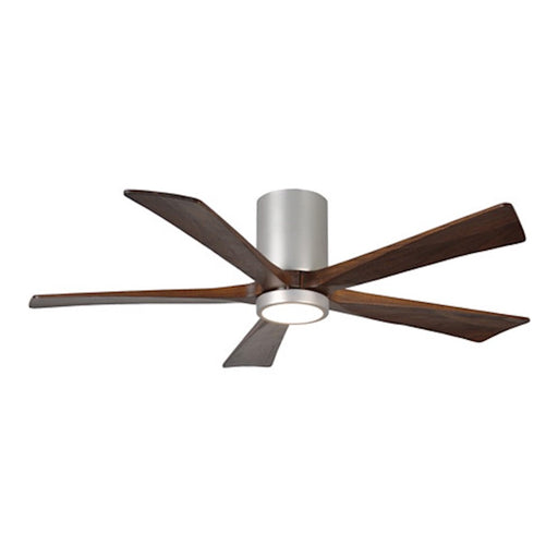 Matthews Fan Irene-HLK 52in 5-Blade Flush Mount Ceiling Fan | Brushed Nickel and Walnut Solid Wood Blades | Living Room | Model IR5HLK-BN-WA-52