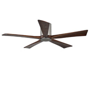 Matthews Fan Irene-HLK 52in 5-Blade Flush Mount Ceiling Fan | Brushed Nickel and Walnut Solid Wood Blades | Living Room | Model IR5HLK-BN-WA-52