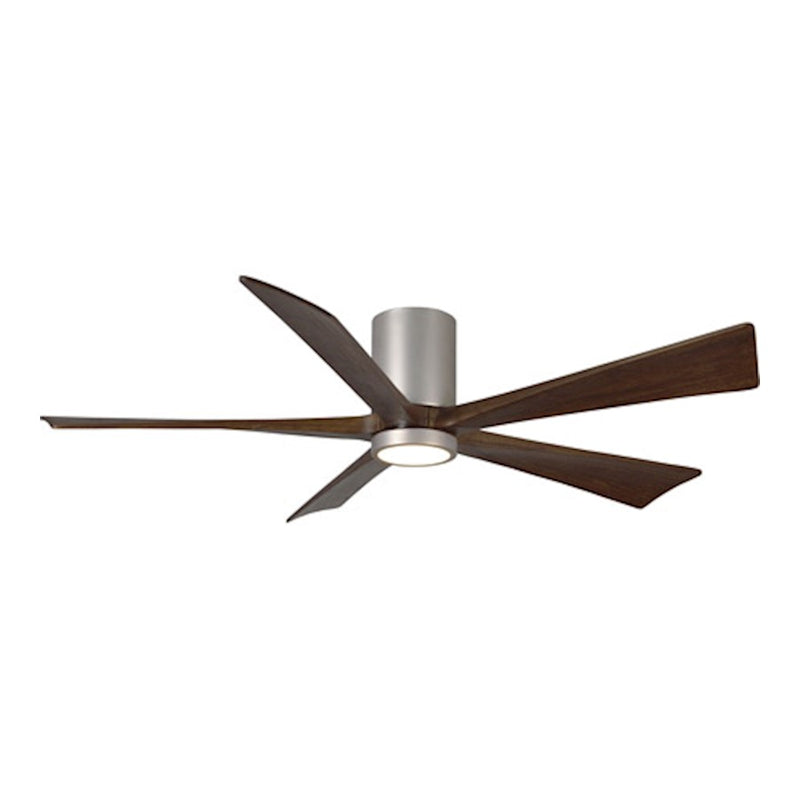 Matthews Fan Atlas Irene-5HLK 52in 5-Blade Ceiling Fan | Brushed Nickel and Walnut Wood | Living Room & Bedroom | Model IR5HLK-BN-WA-60