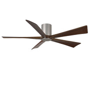 Matthews Fan Atlas Irene-5HLK 52in 5-Blade Ceiling Fan | Brushed Nickel and Walnut Wood | Living Room & Bedroom | Model IR5HLK-BN-WA-60