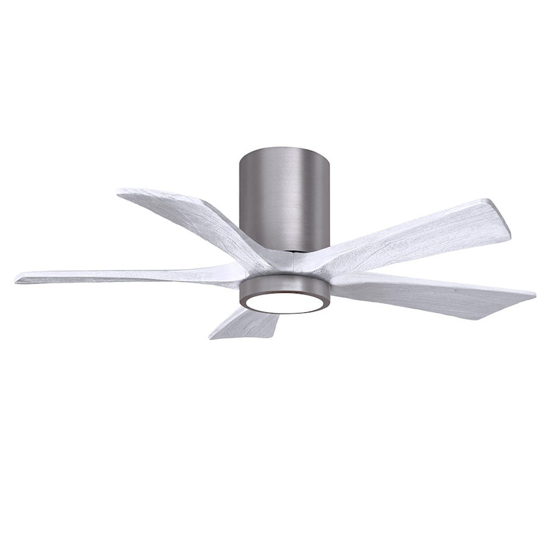 Matthews Fans Irene-5HLK 52in 5-Blade Ceiling Fan | Contemporary Brushed Pewter and Barnwood | Living Room & Bedroom | Model IR5HLK-BP-BW-52
