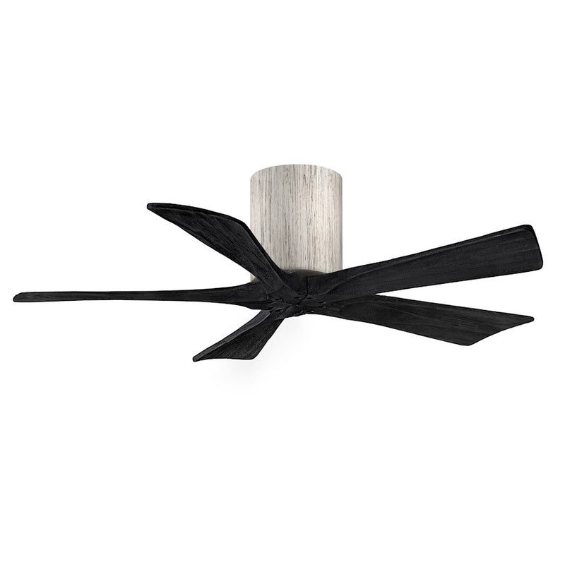 Matthews Fans Irene-5HLK 42in 5-Blade LED Ceiling Fan | Rustic Barnwood Tone and Matte Black Solid Wood Blades | Living Room | Model IR5HLK-BW-BK-42