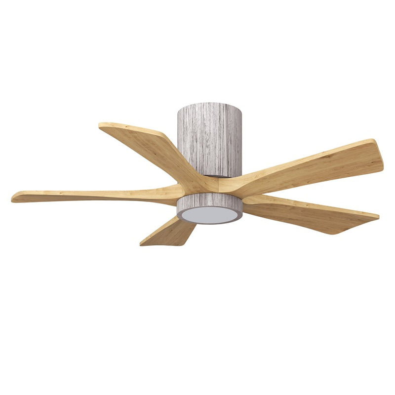 Matthews Fans Irene-5HLK 42in 5-Blade Flush Mount Ceiling Fan with Light | Contemporary Barn Wood Tone Solid Wood | Bedrooms | Model IR5HLK-BW-LM-42