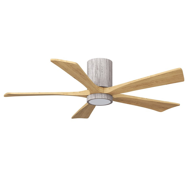 Matthews Fans Irene-5HLK 52in 5-Blade Flush Mount Ceiling Fan | Barn Wood and Light Maple Wood | Covered Patio & Large Living | Model IR5HLK-BW-LM-52