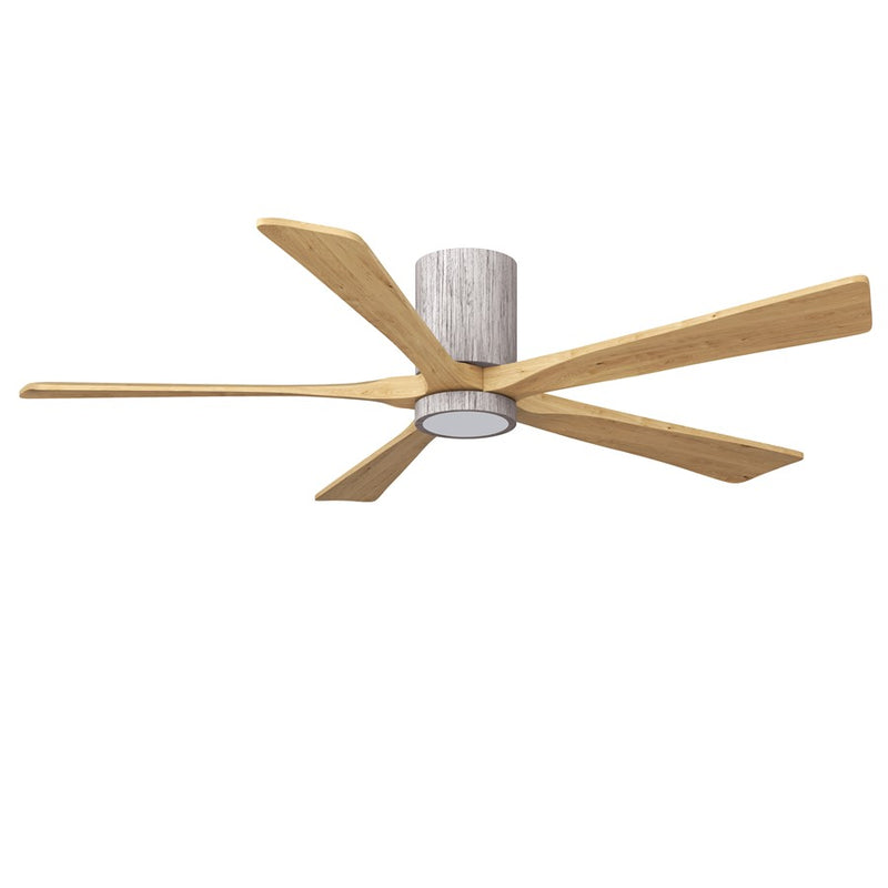 Matthews Fans Irene-5HLK 60in 5-Blade Flush Mount Ceiling Fan | Barn Wood and Light Maple Wood | Covered Patio & Great Room | Model IR5HLK-BW-LM-60