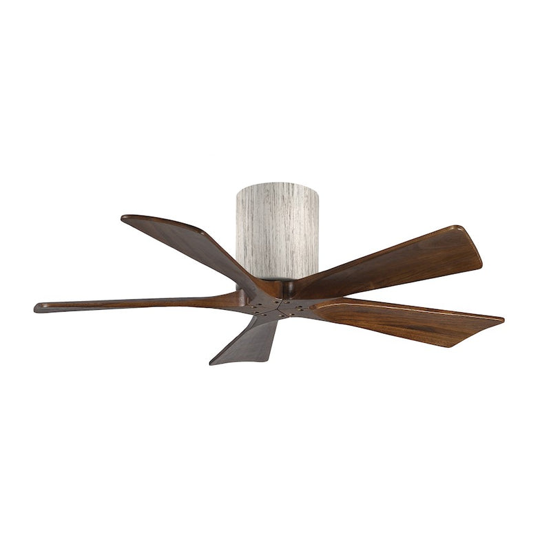 Matthews Fans Irene-5HLK 42in 5-Blade LED Ceiling Fan | Rustic Barnwood Tone and Walnut Solid Wood Blades | Bedroom & Home | Model IR5HLK-BW-WA-42
